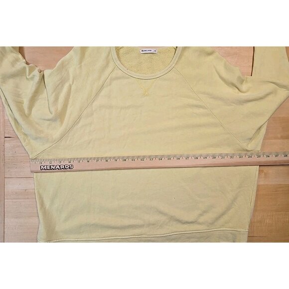 Marine Layer Crewneck Sweatshirt Womens Size XL Yellow Raglan Sleeve Cropped - Picture 4 of 13
